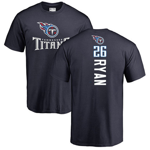 Tennessee Titans Men Navy Blue Logan Ryan Backer NFL Football #26 T Shirt